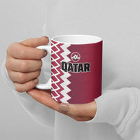 Custom Qatar Football Ceramic Mug Maroon One Go Champion - Wonder Print Shop