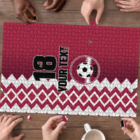 Custom Qatar Football Puzzle Maroon One Go Champion - Wonder Print Shop