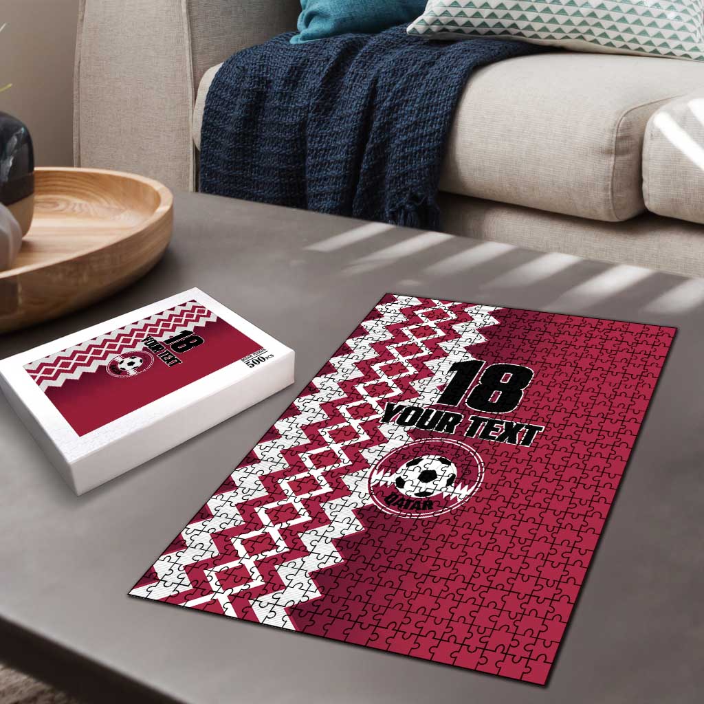 Custom Qatar Football Puzzle Maroon One Go Champion - Wonder Print Shop