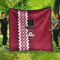 Custom Qatar Football Quilt Maroon One Go Champion - Wonder Print Shop