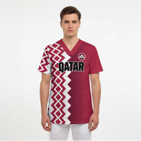 Custom Qatar Football Scrub Top Maroon One Go Champion - Wonder Print Shop