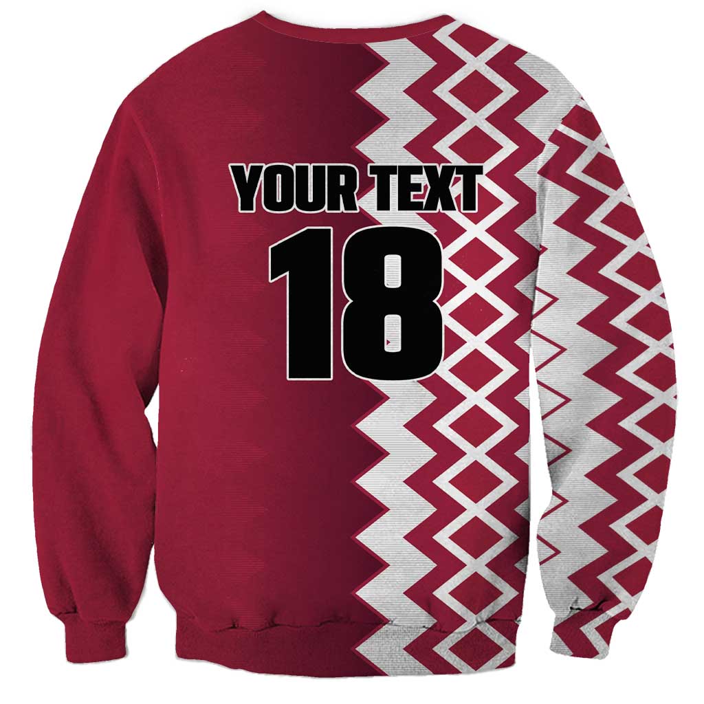 Custom Qatar Football Sweatshirt Maroon One Go Champion - Wonder Print Shop