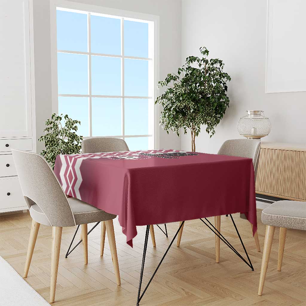 Custom Qatar Football Tablecloth Maroon One Go Champion - Wonder Print Shop