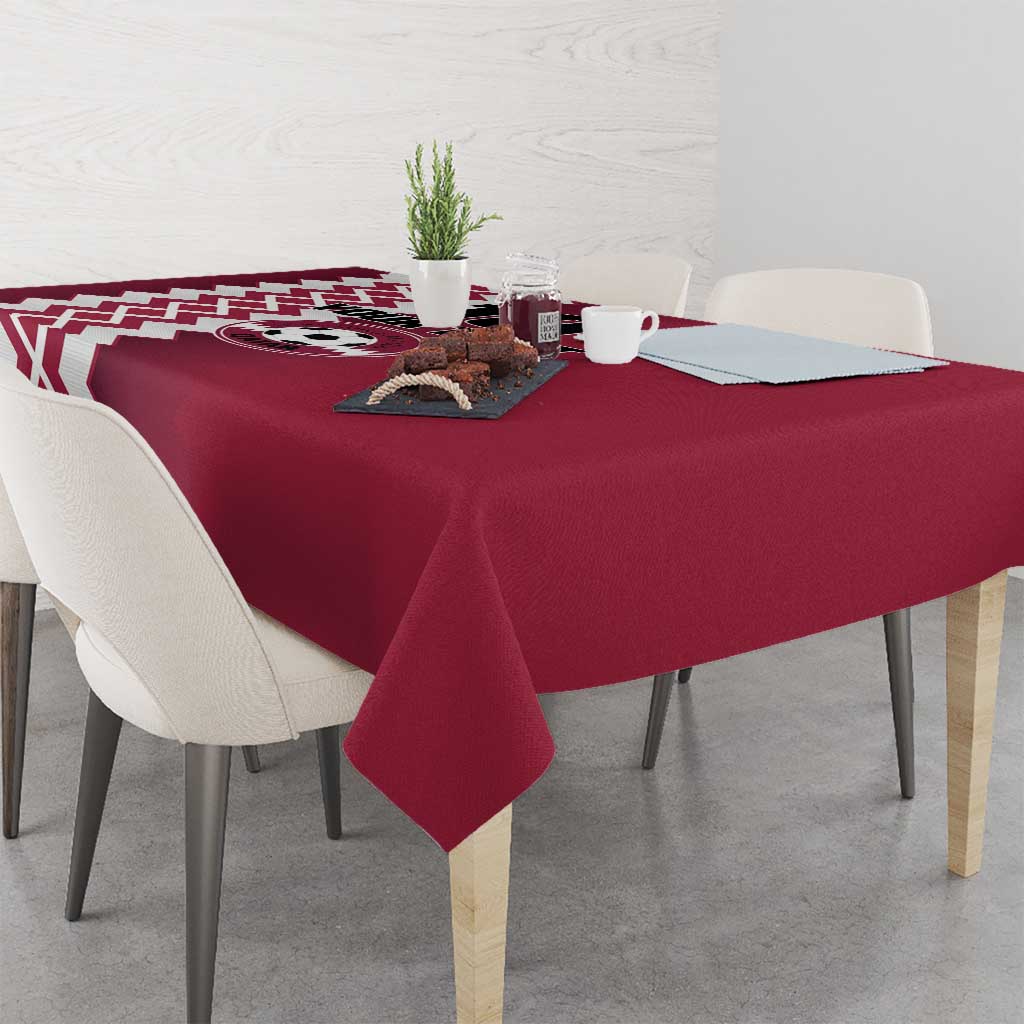 Custom Qatar Football Tablecloth Maroon One Go Champion - Wonder Print Shop