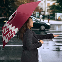 Custom Qatar Football Umbrella Maroon One Go Champion - Wonder Print Shop