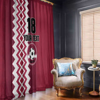 Custom Qatar Football Window Curtain Maroon One Go Champion - Wonder Print Shop