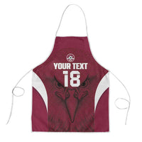 Custom Qatar Football Apron Maroon Falcon Spirit Red Version - Wonder Print Shop