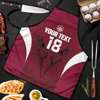 Custom Qatar Football Apron Maroon Falcon Spirit Red Version - Wonder Print Shop