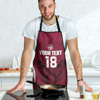 Custom Qatar Football Apron Maroon Falcon Spirit Red Version - Wonder Print Shop