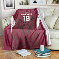 Custom Qatar Football Blanket Maroon Falcon Spirit Red Version - Wonder Print Shop