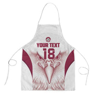 Custom Qatar Football Apron Maroon Falcon Spirit White Version - Wonder Print Shop