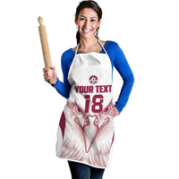 Custom Qatar Football Apron Maroon Falcon Spirit White Version - Wonder Print Shop