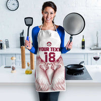 Custom Qatar Football Apron Maroon Falcon Spirit White Version - Wonder Print Shop