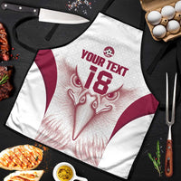 Custom Qatar Football Apron Maroon Falcon Spirit White Version - Wonder Print Shop