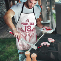 Custom Qatar Football Apron Maroon Falcon Spirit White Version - Wonder Print Shop