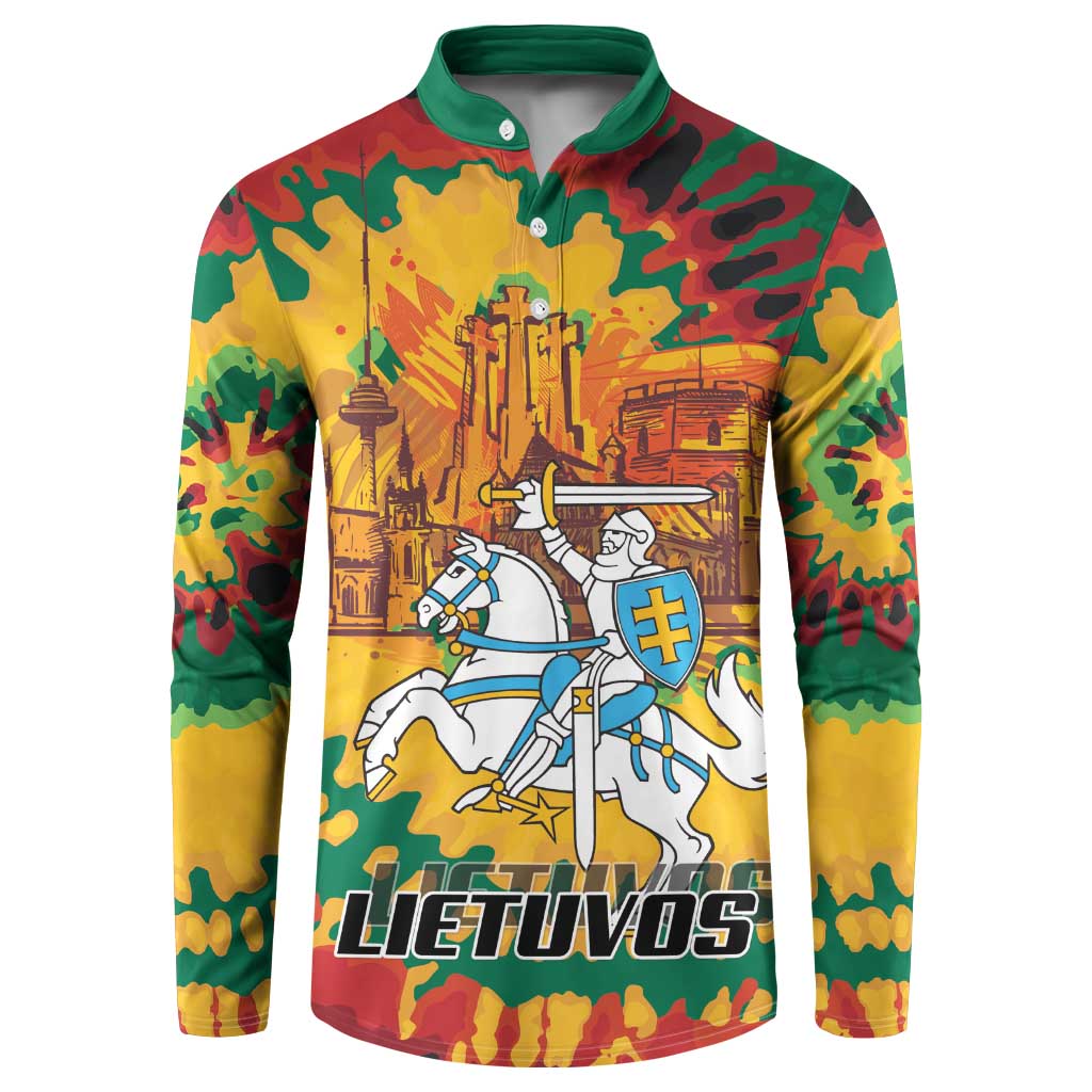 Lithuania Independence Day Button Sweatshirt Vytis Knight National Pride