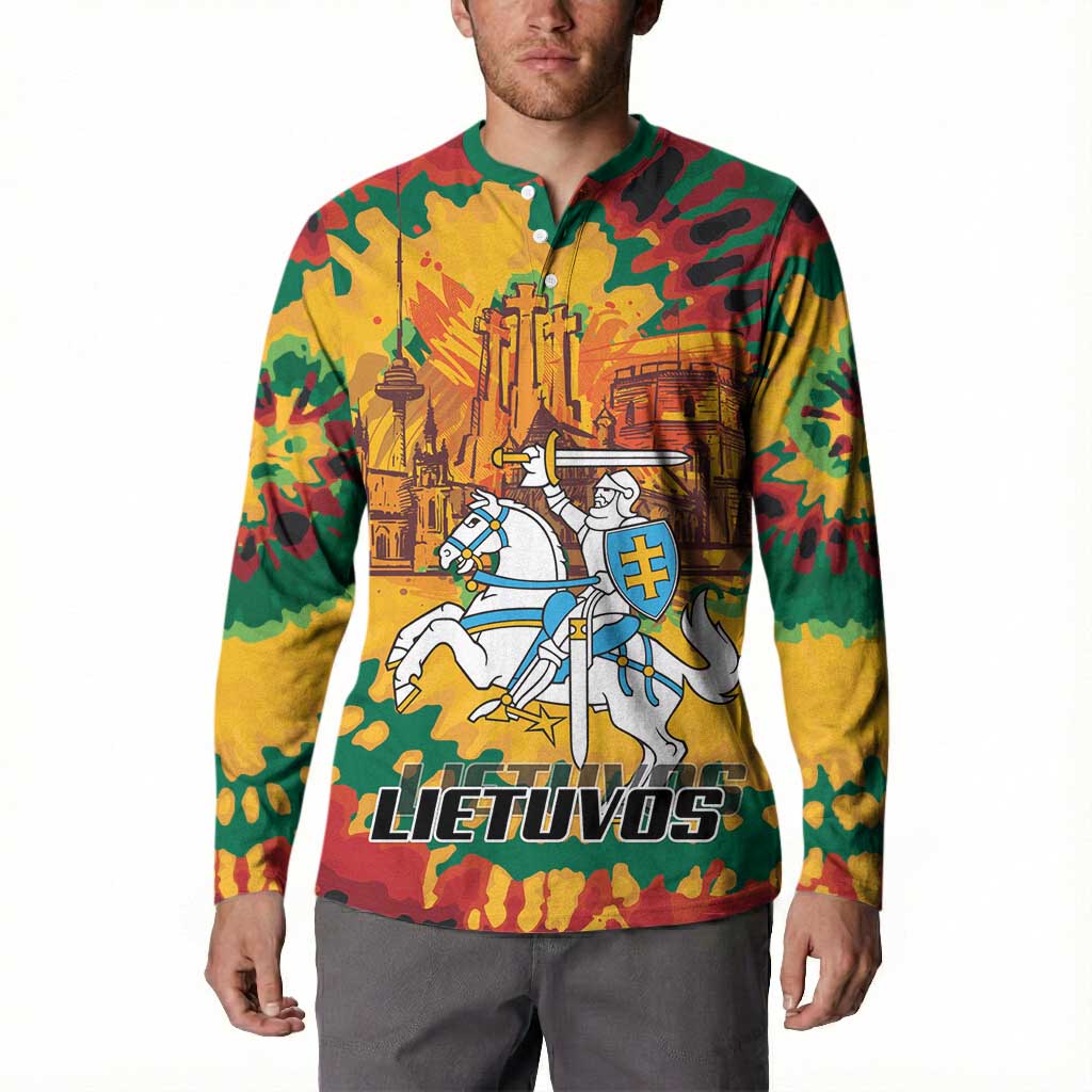 Lithuania Independence Day Button Sweatshirt Vytis Knight National Pride