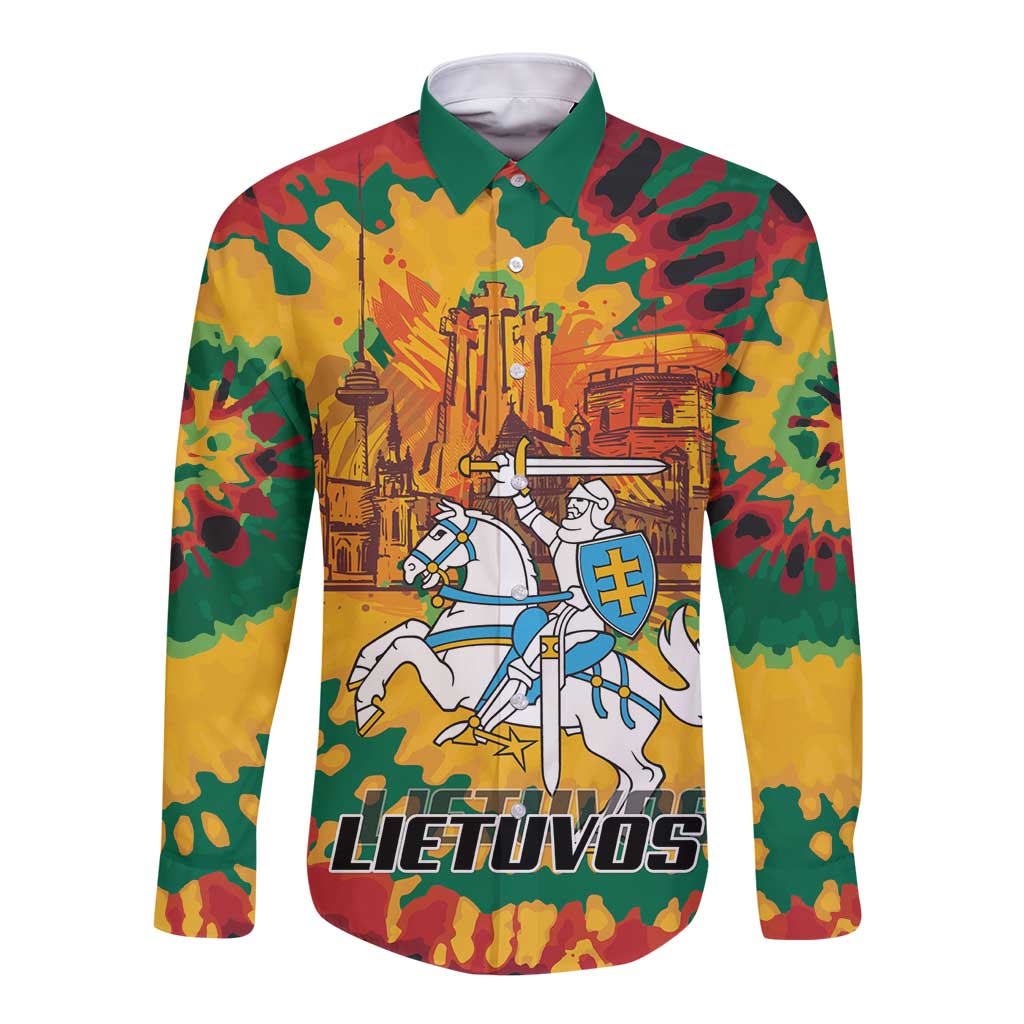 Lithuania Independence Day Long Sleeve Button Shirt Vytis Knight National Pride
