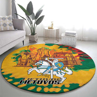 Lithuania Independence Day Round Carpet Vytis Knight National Pride
