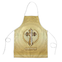 Greece Orthodox Cross Apron Ancient Greek Key Gold Heritage