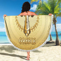 Greece Orthodox Cross Beach Blanket Ancient Greek Key Gold Heritage
