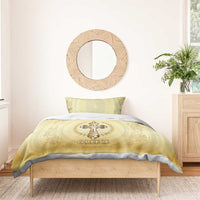 Greece Orthodox Cross Bedding Set Ancient Greek Key Gold Heritage