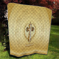 Greece Orthodox Cross Quilt Ancient Greek Key Gold Heritage