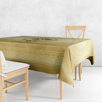 Greece Orthodox Cross Tablecloth Ancient Greek Key Gold Heritage