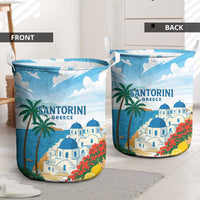 Greece Santorini Laundry Basket Greek Island Blue Dome Architecture Art