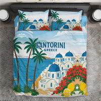 Greece Santorini Bedding Set Greek Island Blue Dome Architecture Art