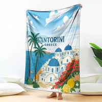 Greece Santorini Blanket Greek Island Blue Dome Architecture Art