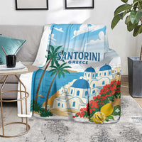 Greece Santorini Blanket Greek Island Blue Dome Architecture Art