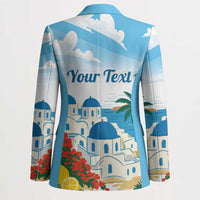 Greece Santorini Personalized Blazer Greek Island Blue Dome Architecture Art