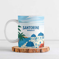Greece Santorini Personalized Ceramic Mug Greek Island Blue Dome Architecture Art