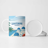 Greece Santorini Personalized Ceramic Mug Greek Island Blue Dome Architecture Art