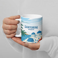 Greece Santorini Personalized Ceramic Mug Greek Island Blue Dome Architecture Art