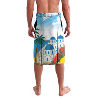 Greece Santorini Personalized Lavalava Greek Island Blue Dome Architecture Art