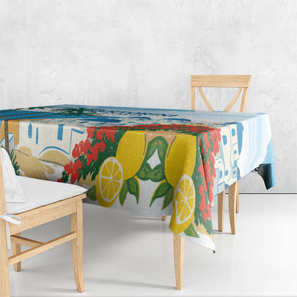 Greece Santorini Tablecloth Greek Island Blue Dome Architecture Art