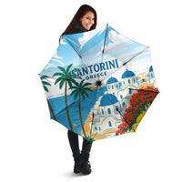 Greece Santorini Umbrella Greek Island Blue Dome Architecture Art