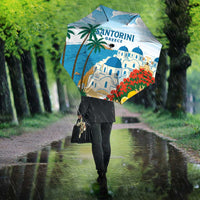 Greece Santorini Umbrella Greek Island Blue Dome Architecture Art