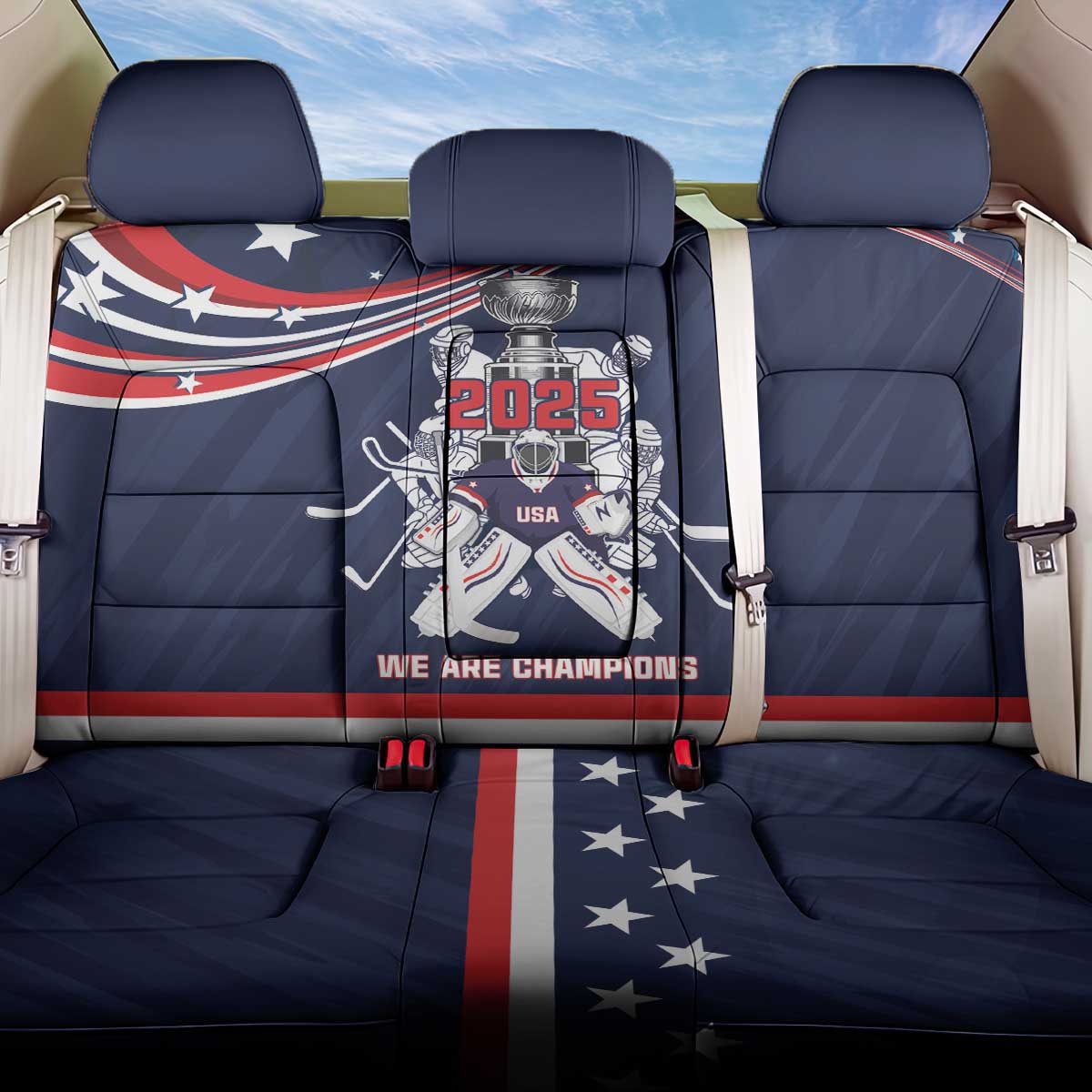 United States Ice Hockey Back Car Seat Cover USA We Are Champions 2025