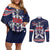 United States Ice Hockey Couples Matching Off Shoulder Short Dress and Long Sleeve Button Shirt USA We Are Champions 2025