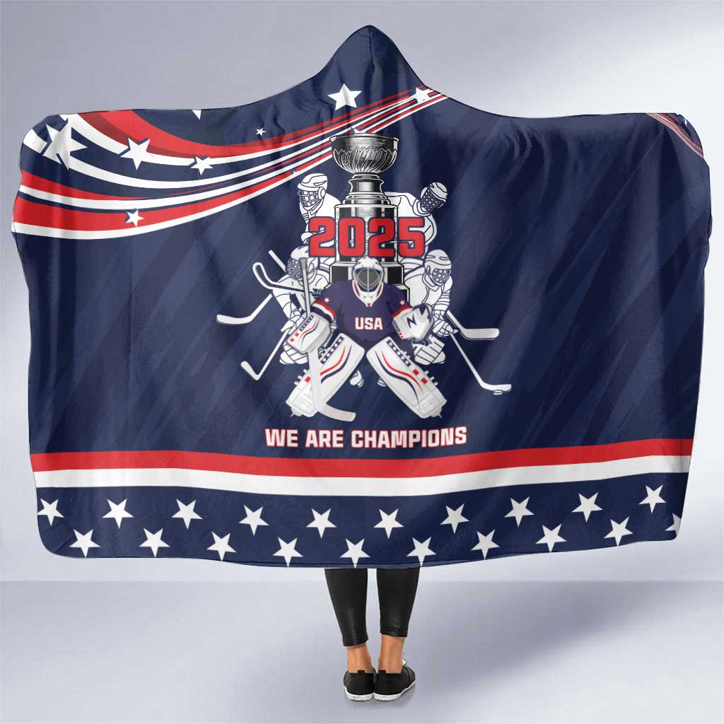 United States Ice Hockey Hooded Blanket USA We Are Champions 2025