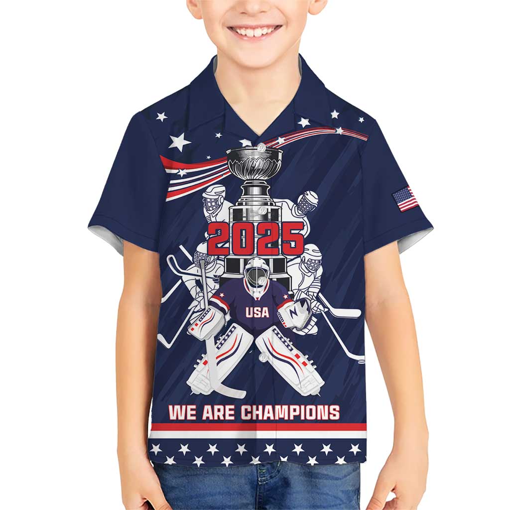 United States Ice Hockey Kid Hawaiian Shirt USA We Are Champions 2025