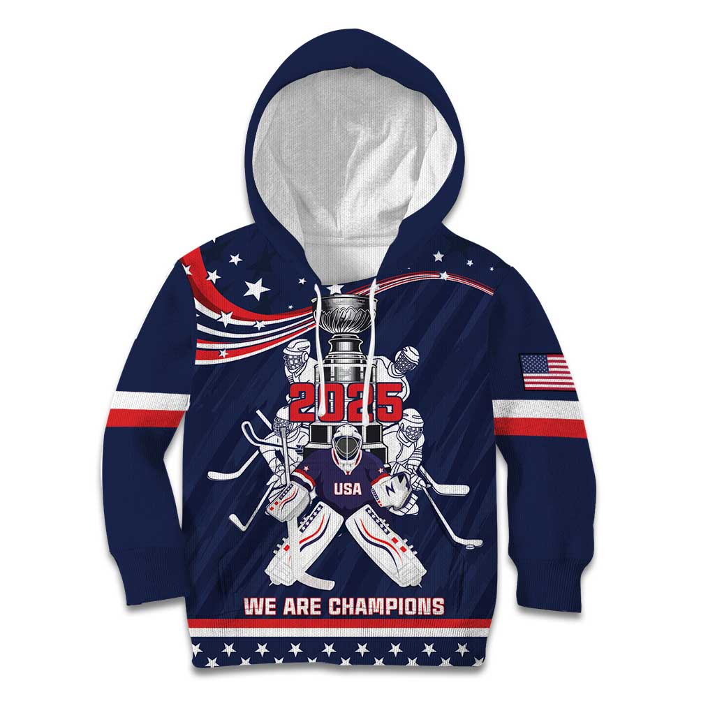 United States Ice Hockey Kid Hoodie USA We Are Champions 2025