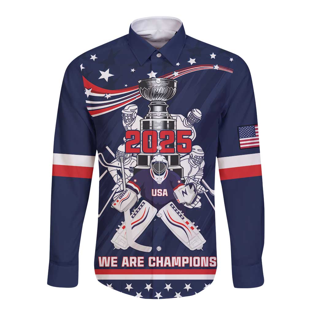 United States Ice Hockey Long Sleeve Button Shirt USA We Are Champions 2025