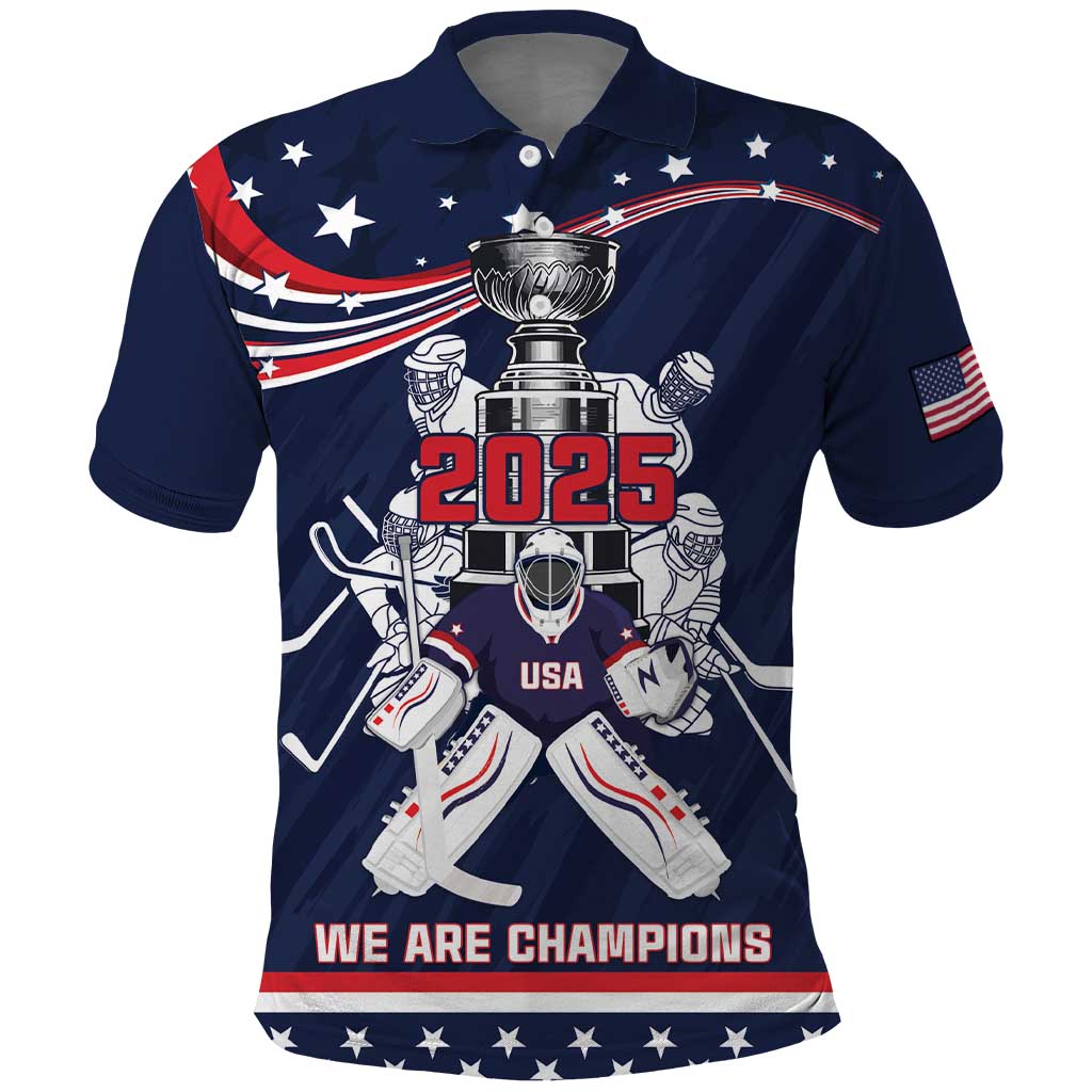 United States Ice Hockey Polo Shirt USA We Are Champions 2025