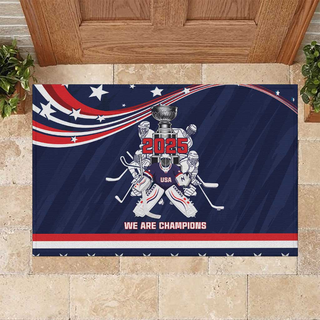 United States Ice Hockey Rubber Doormat USA We Are Champions 2025