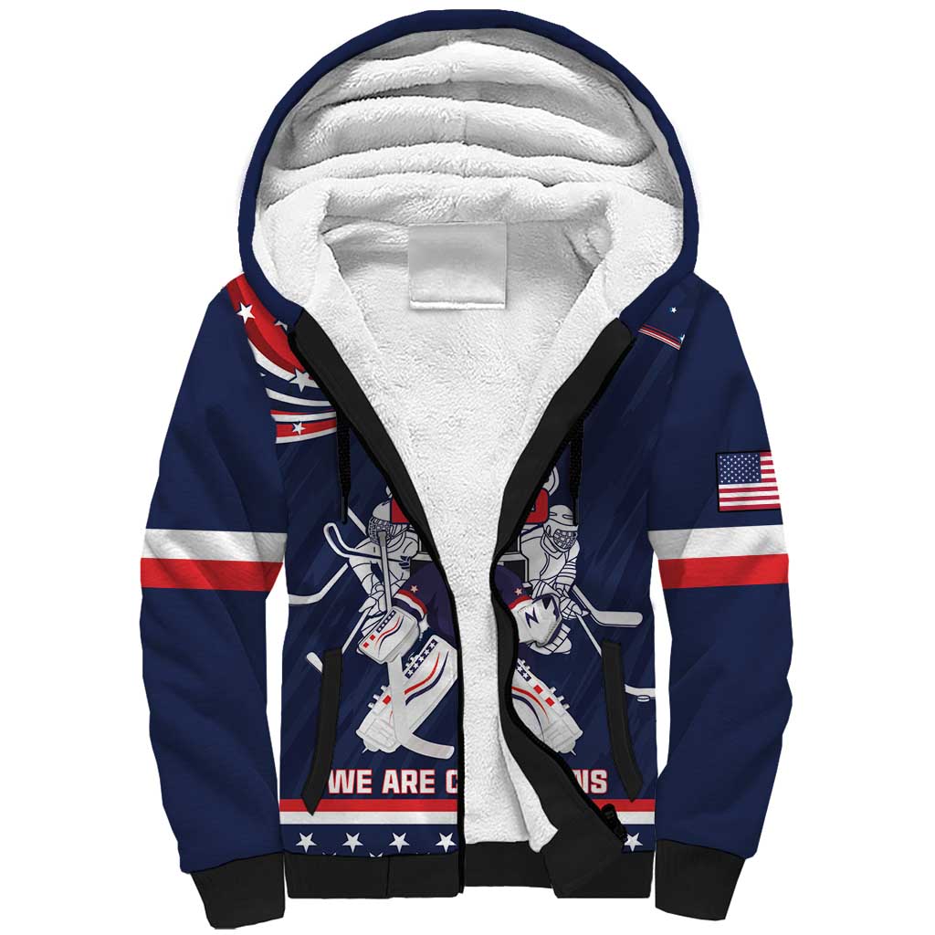 United States Ice Hockey Sherpa Hoodie USA We Are Champions 2025