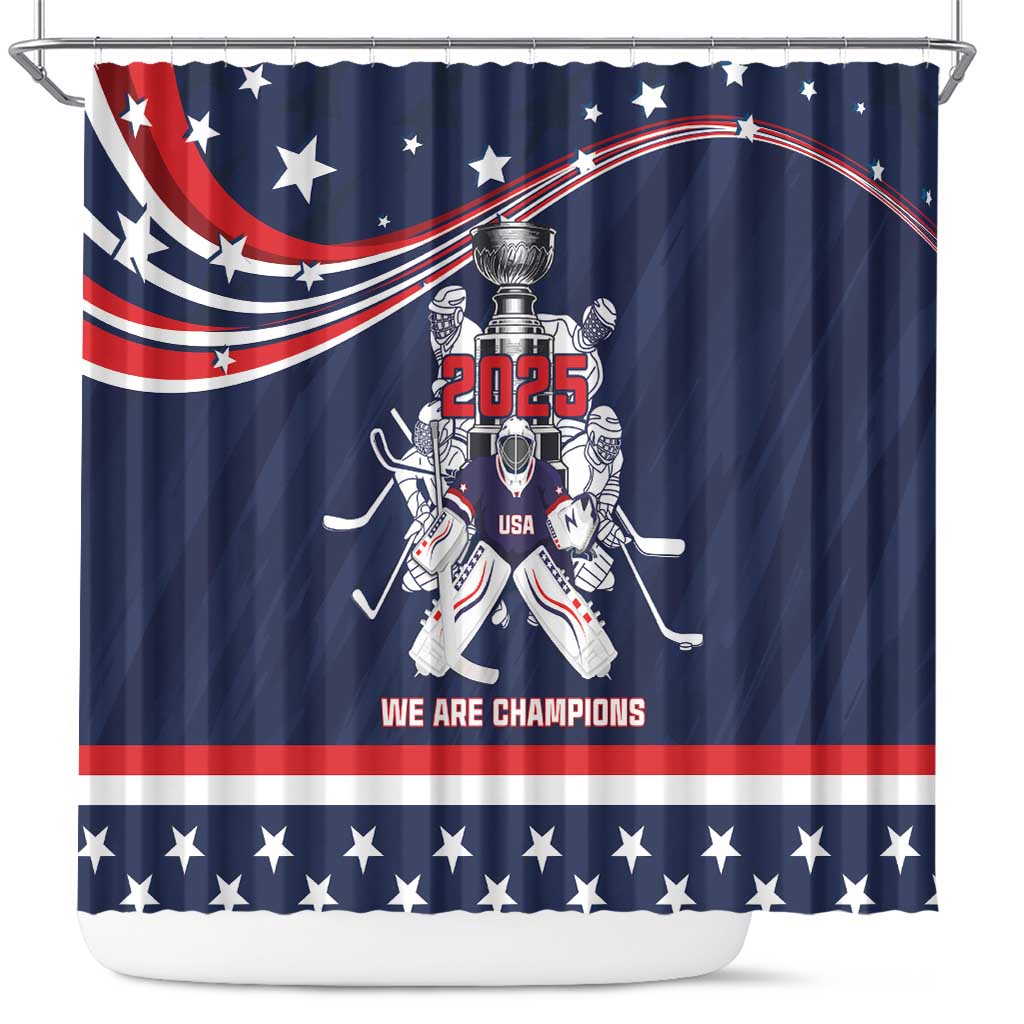 United States Ice Hockey Shower Curtain USA We Are Champions 2025